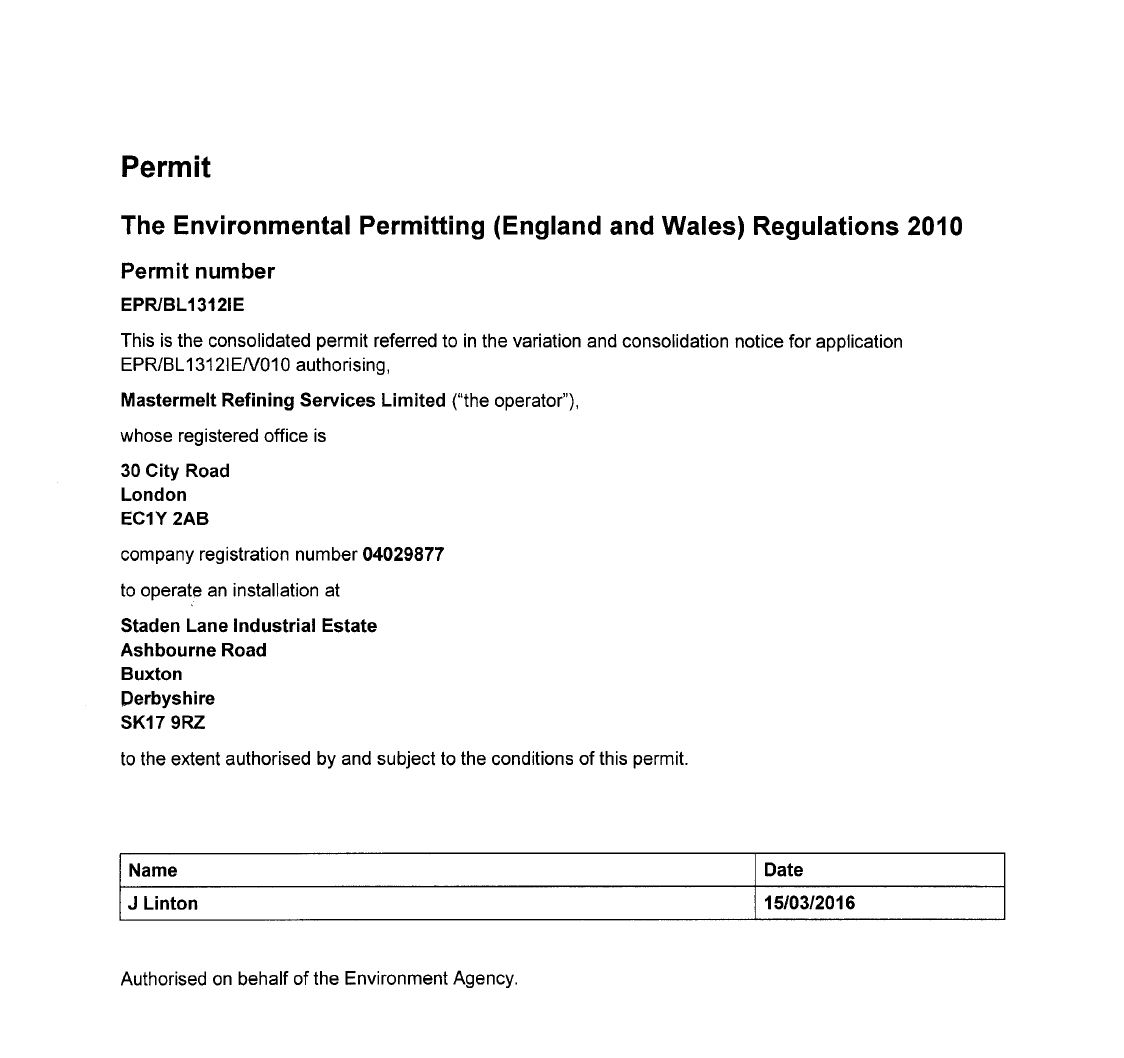 Refining – Polution Prevention and Control Permit