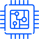 CPU lead frame icon in blue