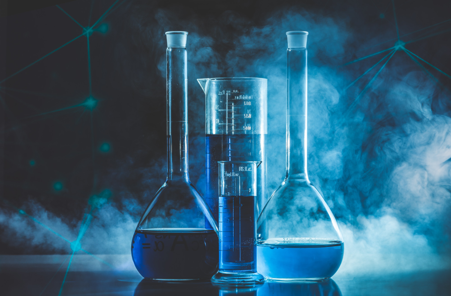 test-tube-flask-with-blue-liquid-blue-smoke-chemistry-laboratory-concept